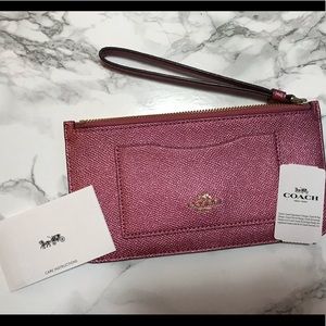 Pink Coach Wristlet Card Wallet